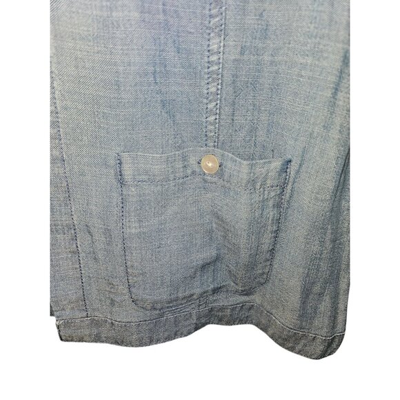 Alfred Dunner Womens Petite Small Blue Chambray Jacket w/Pockets & 3/4 Sleeves - Picture 11 of 13
